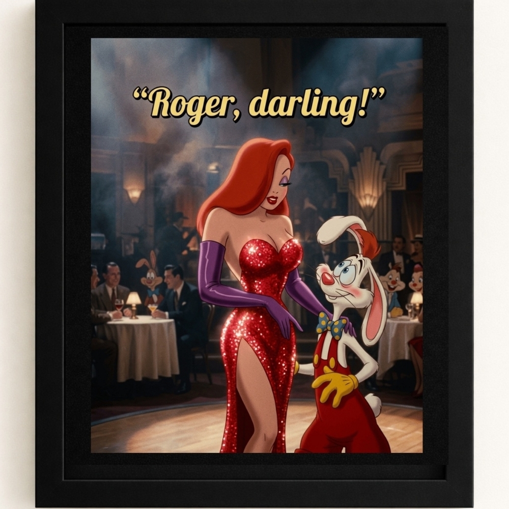 Jessica Rabbit A.I. Art Print in Frame 8x10 - Picture 1 of 2